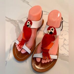 KATE SPADE NEW YORK Charlie Parrot Flat Sandals EUC size 7M